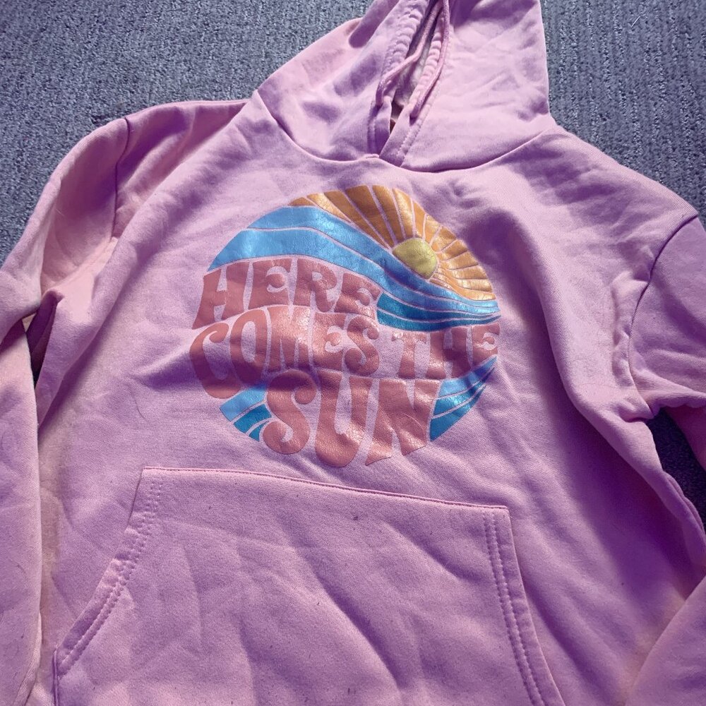 2 pink girls graphic hoodie